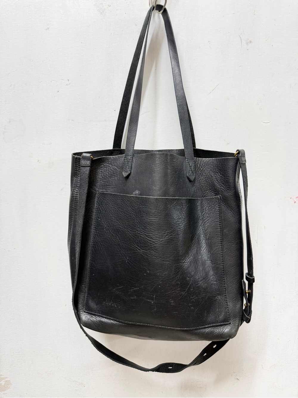 Madewell Black Leather Everyday Tote with Crossbody Strap - Picture 4 of 10